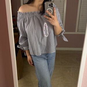 NWOT AE Bow Off the Shoulder Shirt